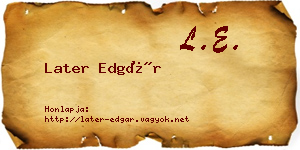 Later Edgár névjegykártya